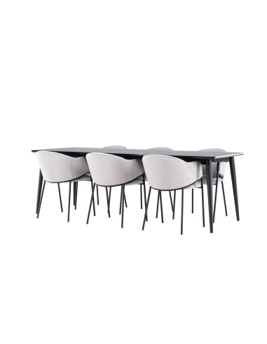 Matgrupp Ellis med Evelina matstolar, 230 × 85 cm