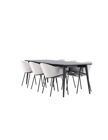 Matgrupp Ellis med Evelina matstolar, 230 × 85 cm