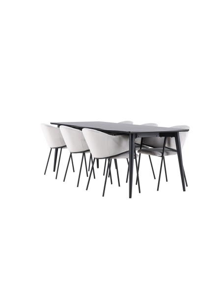 Matgrupp Ellis med Evelina matstolar, 230 × 85 cm