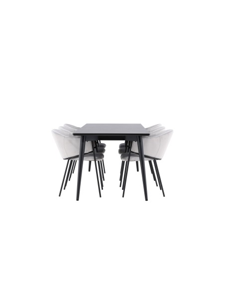 Matgrupp Ellis med Evelina matstolar, 230 × 85 cm