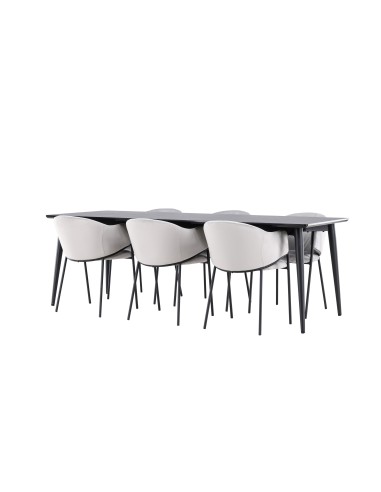 Matgrupp Ellis med Evelina matstolar, 230 × 85 cm