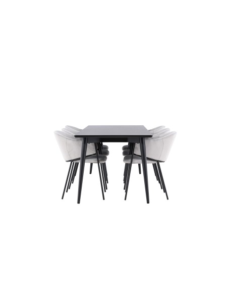 Matgrupp Ellis med Evelina matstolar, 230 × 85 cm