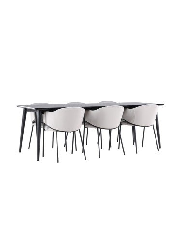 Matgrupp Ellis med Evelina matstolar, 230 × 85 cm