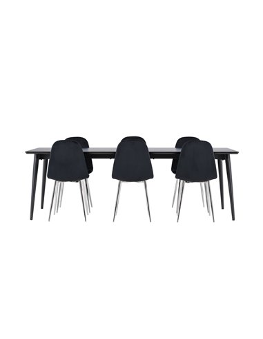Matgrupp Ellis med Polar matstolar, 230 × 85 cm