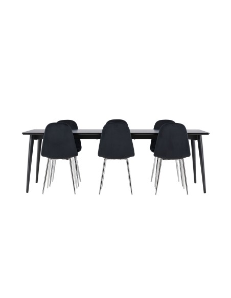Matgrupp Ellis med Polar matstolar, 230 × 85 cm