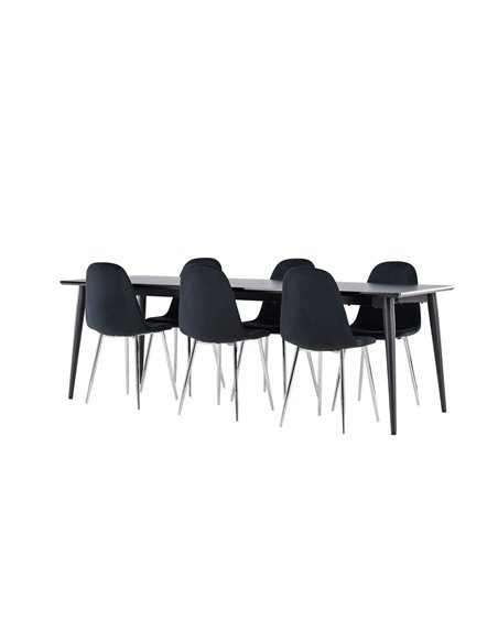 Matgrupp Ellis med Polar matstolar, 230 × 85 cm