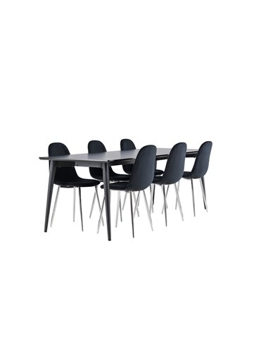 Matgrupp Ellis med Polar matstolar, 230 × 85 cm