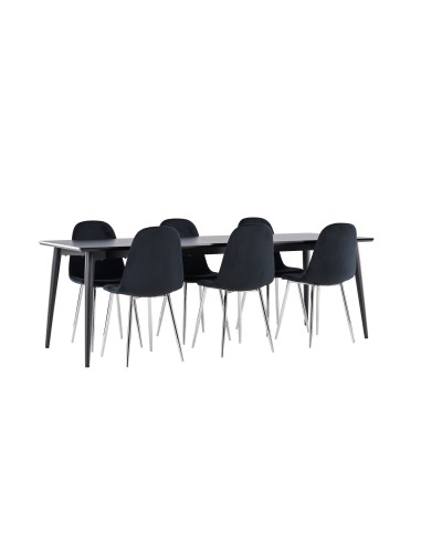 Matgrupp Ellis med Polar matstolar, 230 × 85 cm
