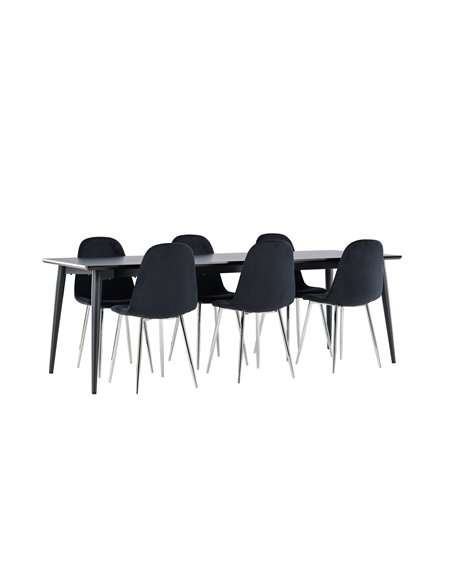 Matgrupp Ellis med Polar matstolar, 230 × 85 cm