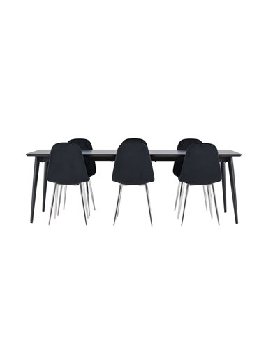 Matgrupp Ellis med Polar matstolar, 230 × 85 cm