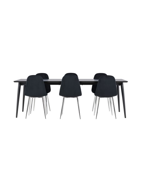 Matgrupp Ellis med Polar matstolar, 230 × 85 cm