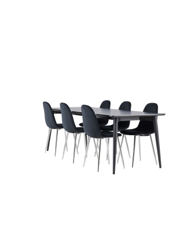 Matgrupp Ellis med Polar matstolar, 230 × 85 cm