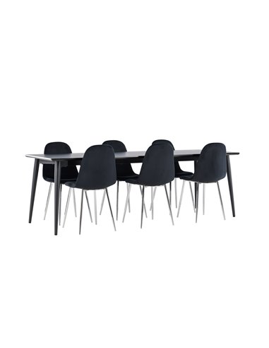 Matgrupp Ellis med Polar matstolar, 230 × 85 cm
