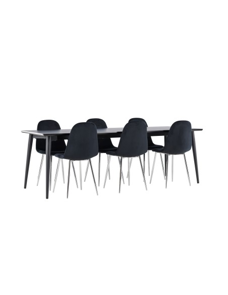 Matgrupp Ellis med Polar matstolar, 230 × 85 cm