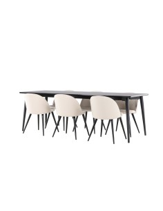 Matgrupp Ellis med Velvet matstolar, 230 × 85 cm 2