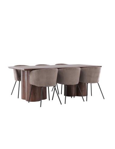 Matgrupp Olivia med Berit matstolar, 210 × 100 cm