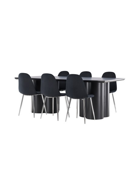 Matgrupp Olivia med Polar matstolar, 210 × 100 cm