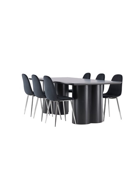 Matgrupp Olivia med Polar matstolar, 210 × 100 cm