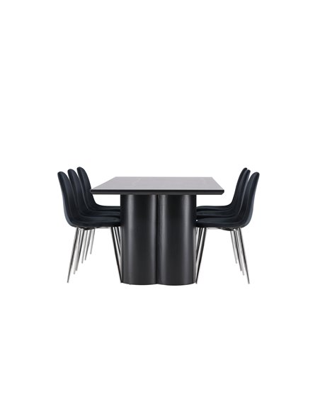 Matgrupp Olivia med Polar matstolar, 210 × 100 cm