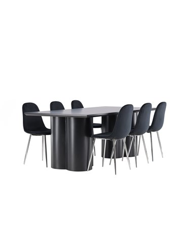 Matgrupp Olivia med Polar matstolar, 210 × 100 cm