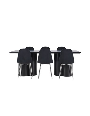 Matgrupp Olivia med Polar matstolar, 210 × 100 cm