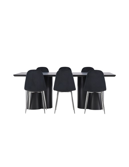 Matgrupp Olivia med Polar matstolar, 210 × 100 cm