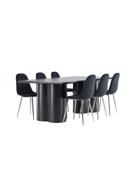 Matgrupp Olivia med Polar matstolar, 210 × 100 cm