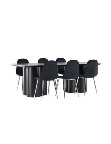 Matgrupp Olivia med Polar matstolar, 210 × 100 cm