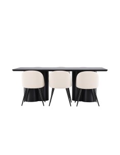 Matgrupp Olivia med Velvet matstolar, 210 × 100 cm