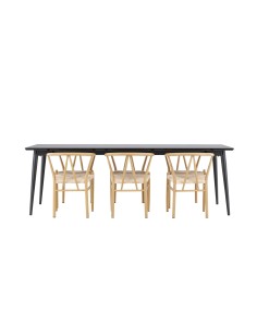 Matgrupp Ellis med Alfons matstolar, 230 × 85 cm