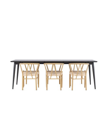 Matgrupp Ellis med Alfons matstolar, 230 × 85 cm