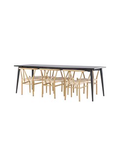 Matgrupp Ellis med Alfons matstolar, 230 × 85 cm 2
