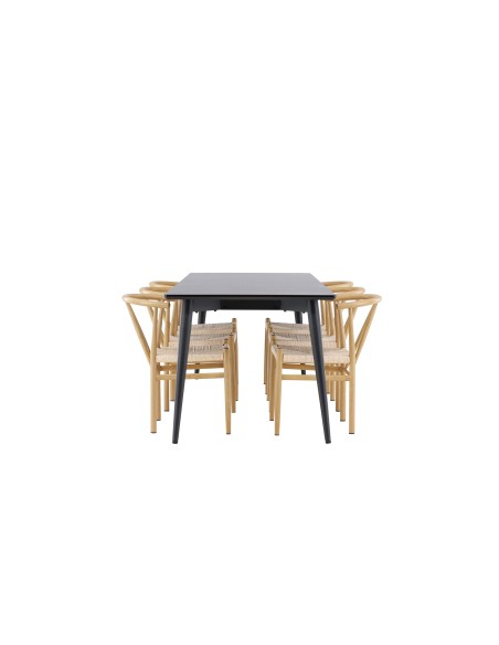 Matgrupp Ellis med Alfons matstolar, 230 × 85 cm