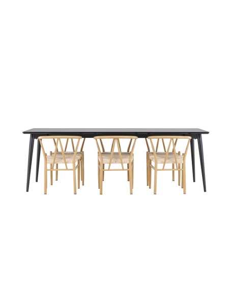 Matgrupp Ellis med Alfons matstolar, 230 × 85 cm