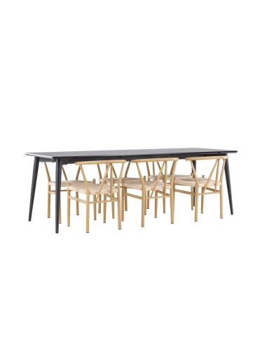 Matgrupp Ellis med Alfons matstolar, 230 × 85 cm