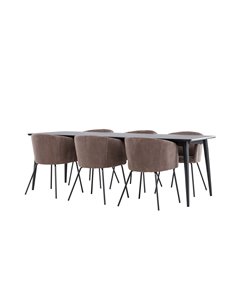 Matgrupp Ellis med Berit matstolar, 230 × 85 cm 2