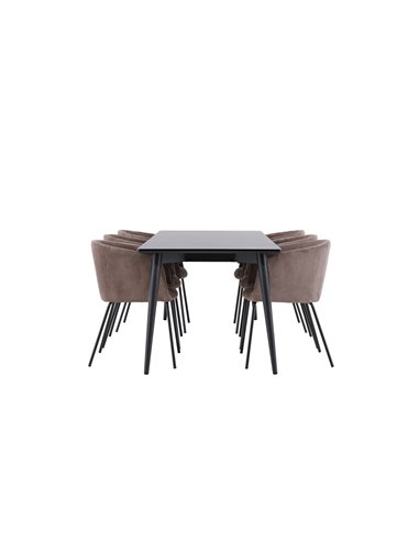 Matgrupp Ellis med Berit matstolar, 230 × 85 cm