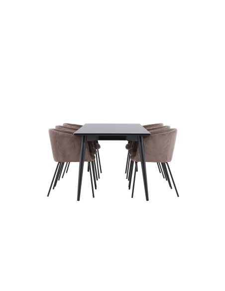 Matgrupp Ellis med Berit matstolar, 230 × 85 cm