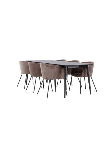 Matgrupp Ellis med Berit matstolar, 230 × 85 cm