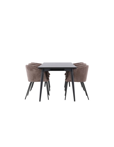 Matgrupp Ellis med Berit matstolar, 230 × 85 cm