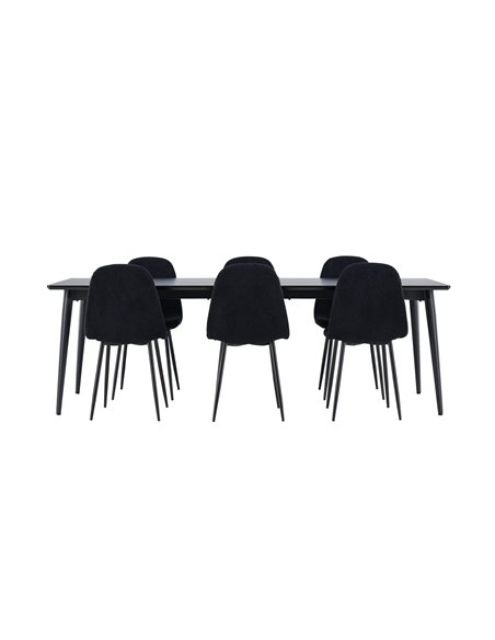 Matgrupp Ellis med Polar matstolar, 230 × 85 cm