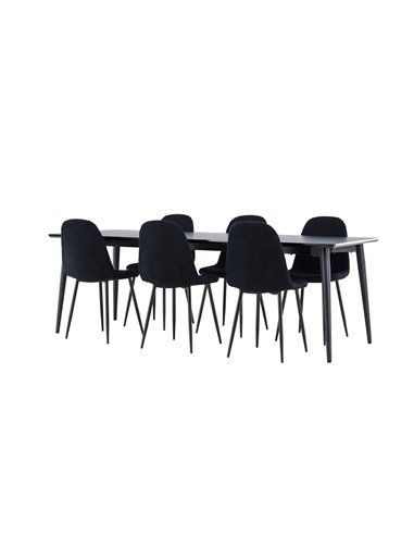 Matgrupp Ellis med Polar matstolar, 230 × 85 cm