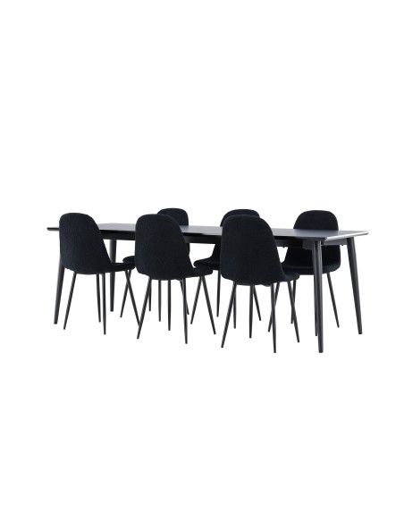 Matgrupp Ellis med Polar matstolar, 230 × 85 cm