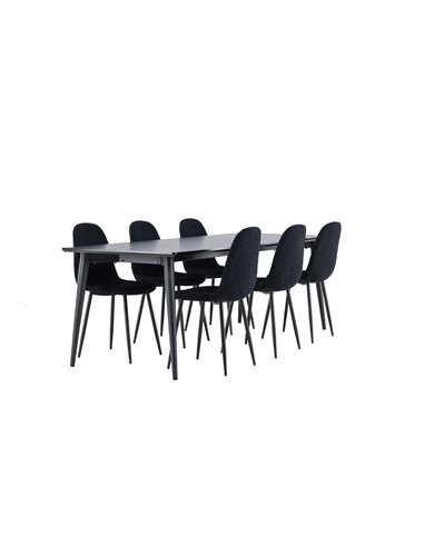 Matgrupp Ellis med Polar matstolar, 230 × 85 cm