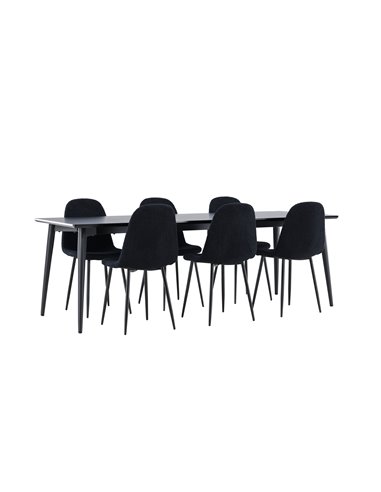 Matgrupp Ellis med Polar matstolar, 230 × 85 cm