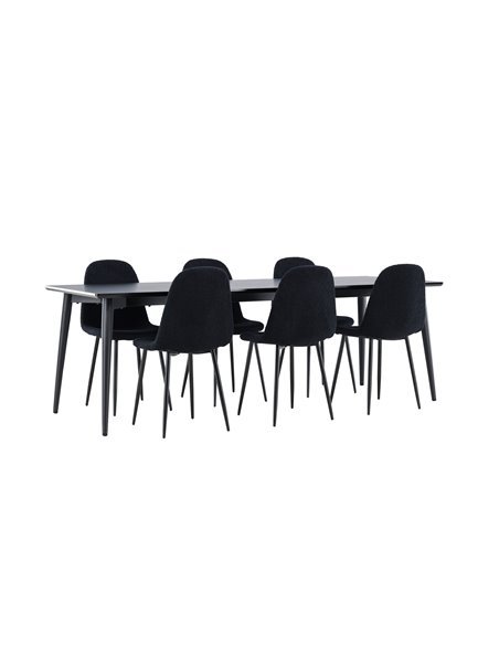 Matgrupp Ellis med Polar matstolar, 230 × 85 cm