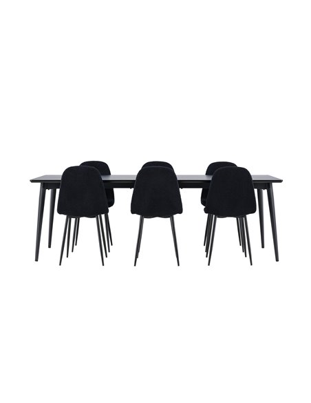 Matgrupp Ellis med Polar matstolar, 230 × 85 cm