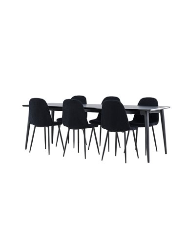 Matgrupp Ellis med Polar matstolar, 230 × 85 cm