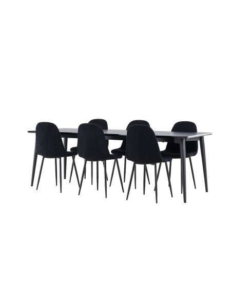 Matgrupp Ellis med Polar matstolar, 230 × 85 cm