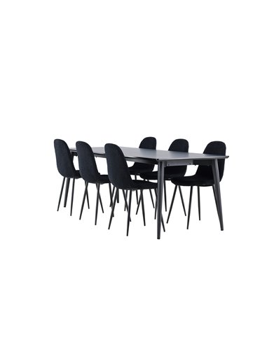 Matgrupp Ellis med Polar matstolar, 230 × 85 cm